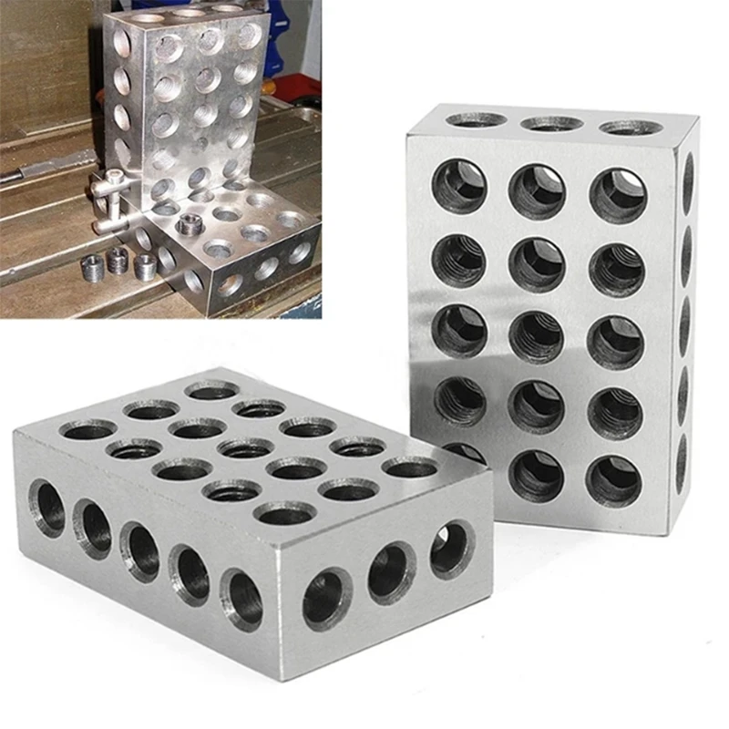 1-2-3 Inch 23-Hole Parallel Pad Milling Machine Parallel Pad Vise Flat Contour Block Woodworking Milling Tool Easy To Use