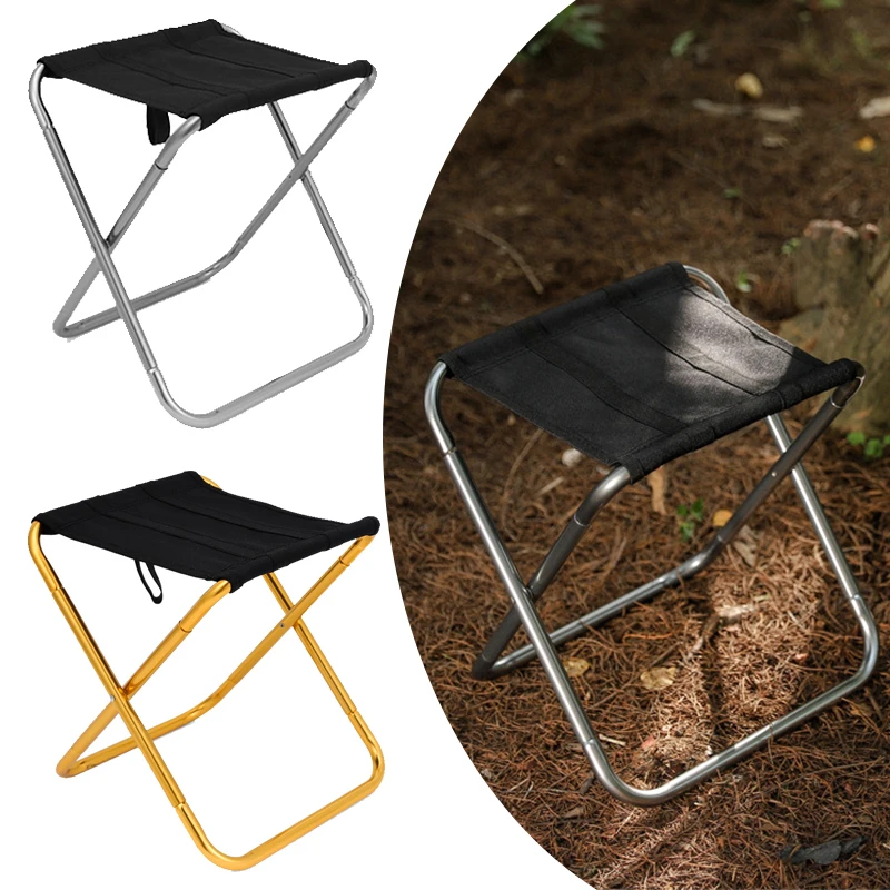 Outdoor portable Camping Chair Aluminium alloy Folding stool ultralight Chair With Bag Stool Seat Fishing Mazar Train bench