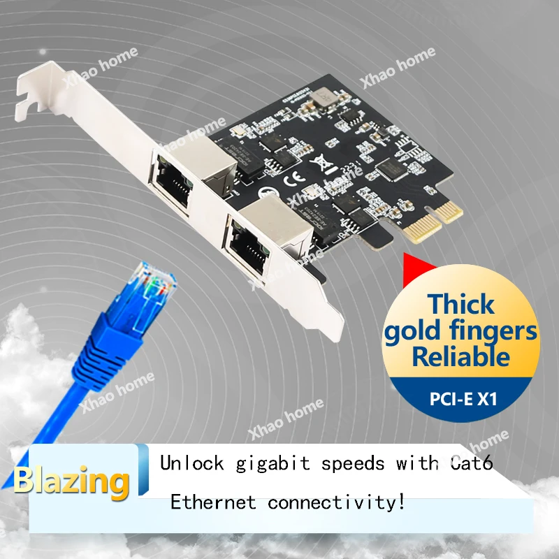 2.5G Double Port Ethernet Card RTL8125E PCIE-X1 X4 RJ45 Nework Extend Adapter Support For Synology NAS And Others Network Card