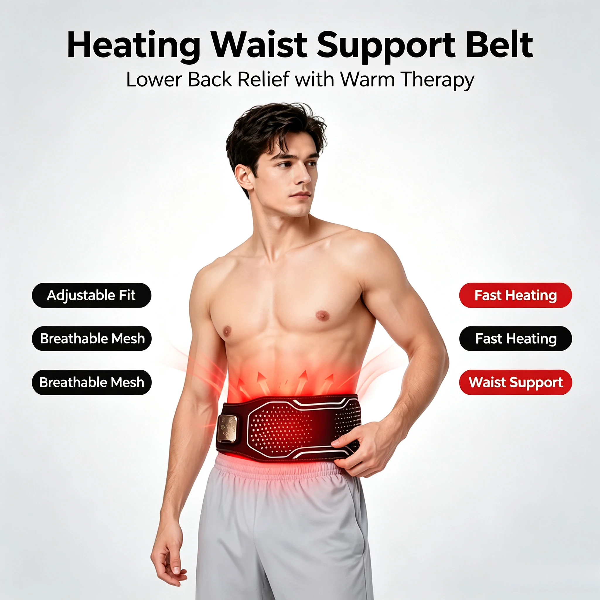 Smart Abdominal Massage Belt Dual Pulse 7-Mode Heating Physiotherapy Tool For Belly Discomfort