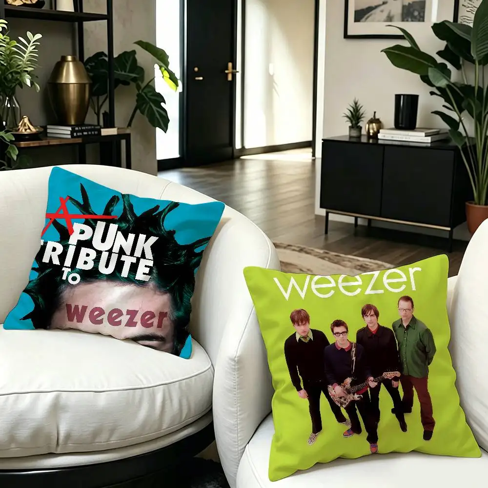 Rock Band W-Weezer Cushion Cover Polyester Sofa Cushions Decorative Throw Pillows Home Decoration Pillowcover