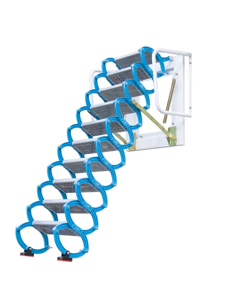 Modern design, advanced staircase reinforcement, thickened cold rolled carbon steel telescopic ladder