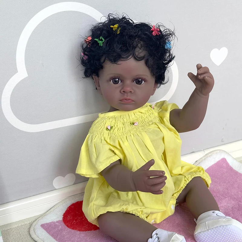 

55cm Full Body Silicone Reborn Doll Tutti Toddler Girl with Genesis Paint High Quality 3D Skin Multiple Layers Visible Vein