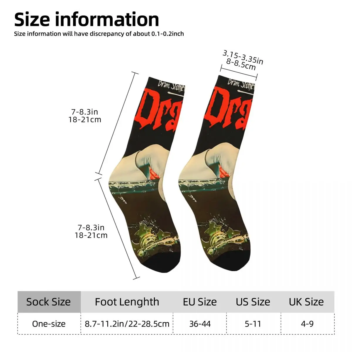 N-Nosferatu-Chaussettes de compression en elin pour hommes, motif imprimé de qualité heureuse, chaussettes d'équipage pour garçons, cadeau décontracté, hip hop vintage, drôle et cool