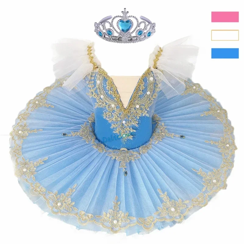 Professional Ballet Tutu Girls Blue Pink Platter Pancake Ballerina Party Dress Adult Women Child Kids Dance Costume MN8