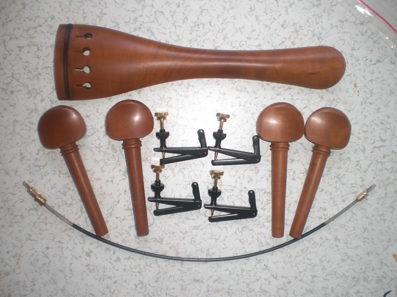 1 Set Cello Parts Jujube Wood With Fine Tuners Nylon Tail Gut 4/4 Size