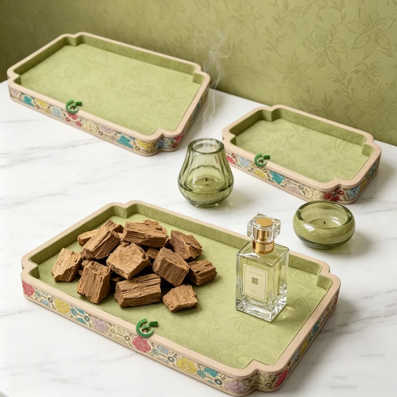 

1. Arabic Palace Wooden Brocade Jewelry Tray, Floral Corner Display for Beads & Bangle, Eid Gift Storage Organizer