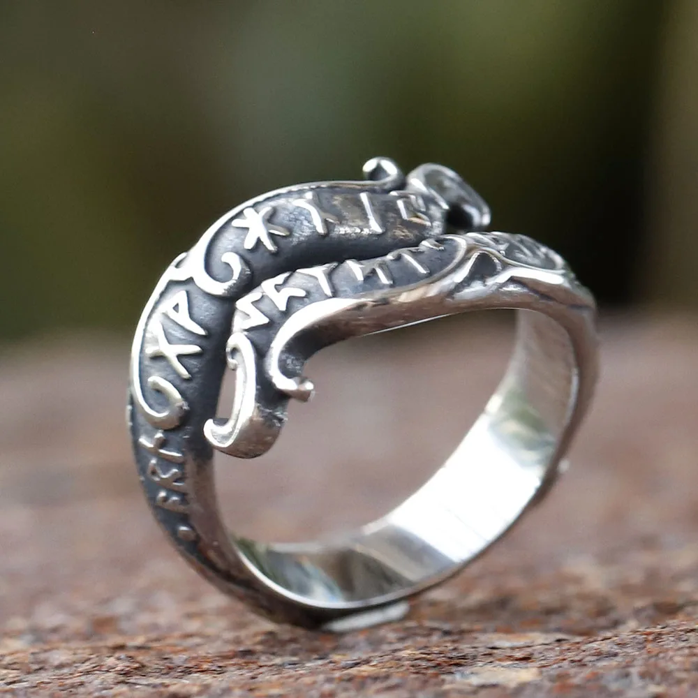 NEW 316L Stainless steel nose viking Rune men ring Dragon Animal Pagan Odin Amulet scandinavian fashion jewelry free shipping