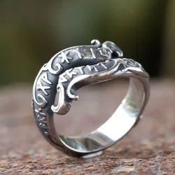 NEW 316L Stainless Steel Nose Viking Rune Men Ring Dragon Animal Pagan Odin Amulet Scandinavian Fashion Jewelry Free Shipping