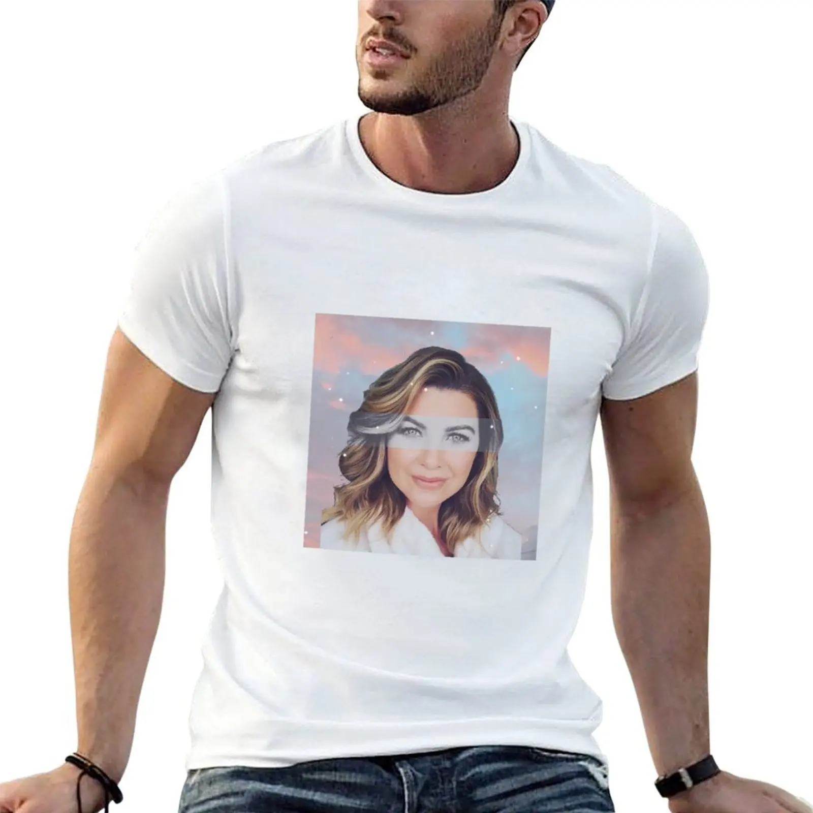 Ellen Pompeo T-Shirt vintage tops plain black t shirts men