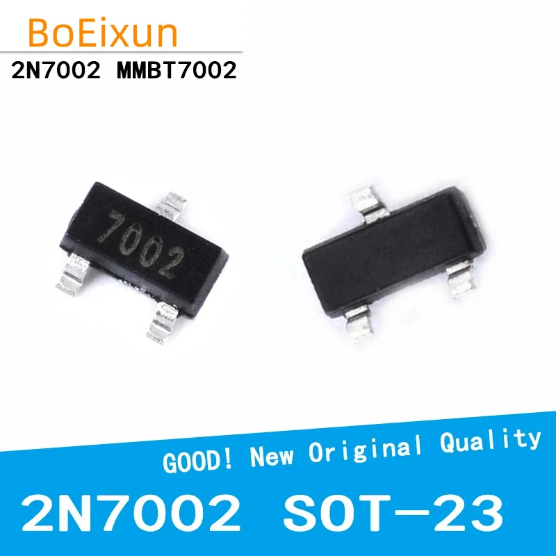 100PCS/Lot 2N7002 MMBT7002 7002 0.115A/60V N-Channel Enhancement SOT-23 SMD New Good Quality Chipset