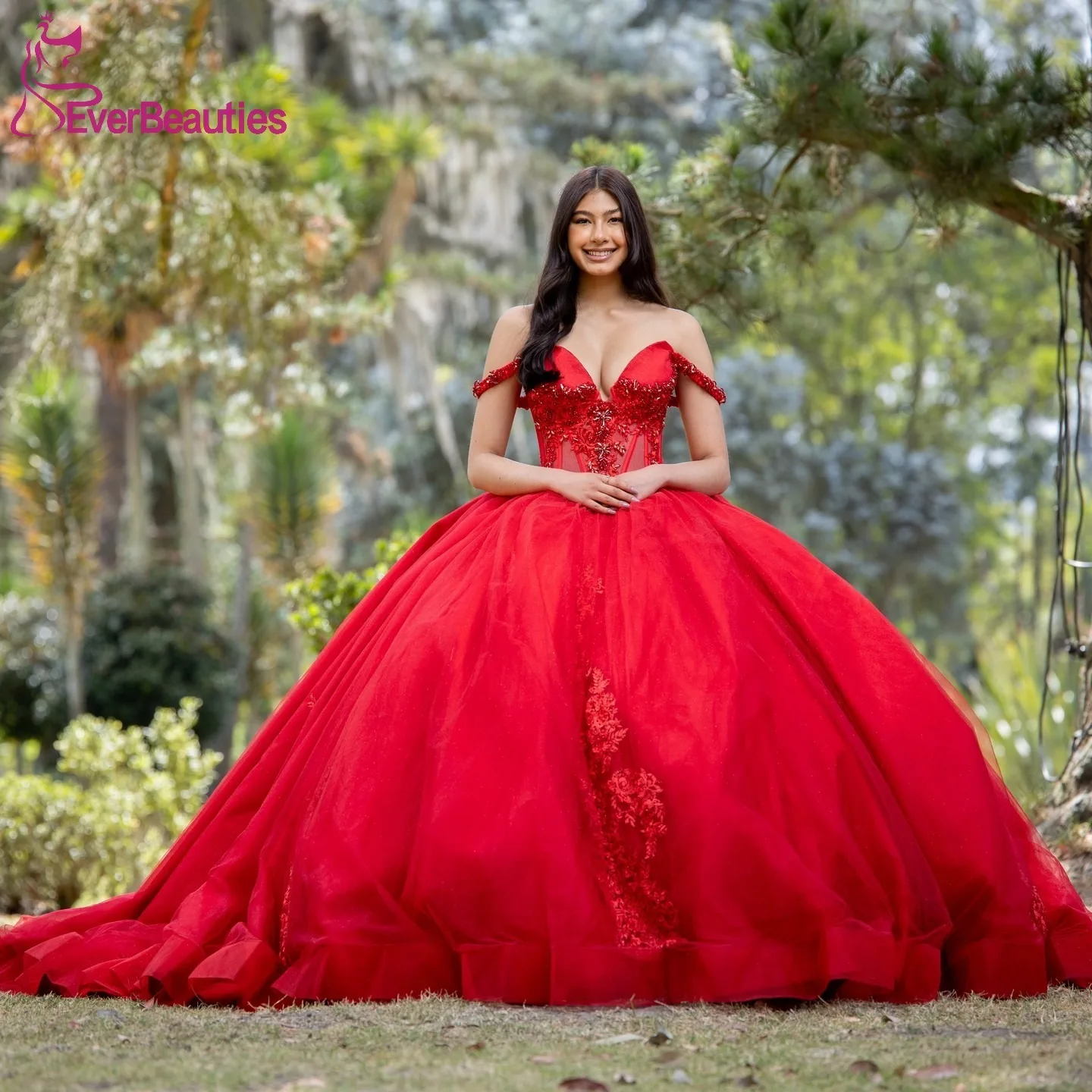 

Vestido De 15 Quinceañera Ball Gown Quinceanera Dress Off Shoulder Prom Evening Dress for Women Tulle Lace Beaded Party Dress