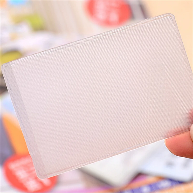 10PCS PVC Transparent Card Holder Bus Business Case Bank Credit ID Card Holder Cover Identification Card Container Holder