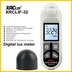 XRCLIF Lux Meter 0.1~200,000lux Light Meter Pocket luxometer Illuminometer Lux/Fc Photometer Enviromental Tester