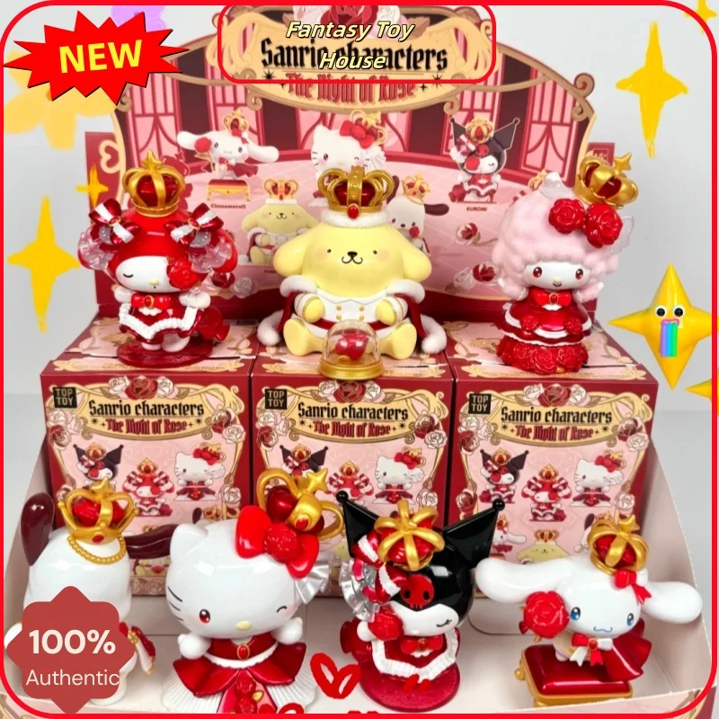 

Новая серия Sanrio Rose Night, модная слепая коробка, милая модель, украшение ручной работы, подарки для детей и девочек