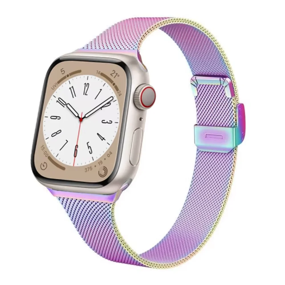 スリムミラネーゼストラップ Apple Watch シリーズ 10 46 ミリメートル 42 ミリメートル 9 8 7 45 ミリメートル 41 ミリメートルウルトラ 49 ミリメートルメタルバンド iWatch 6 5 4 SE 44 ミリメートル 40 ミリメートルコレア