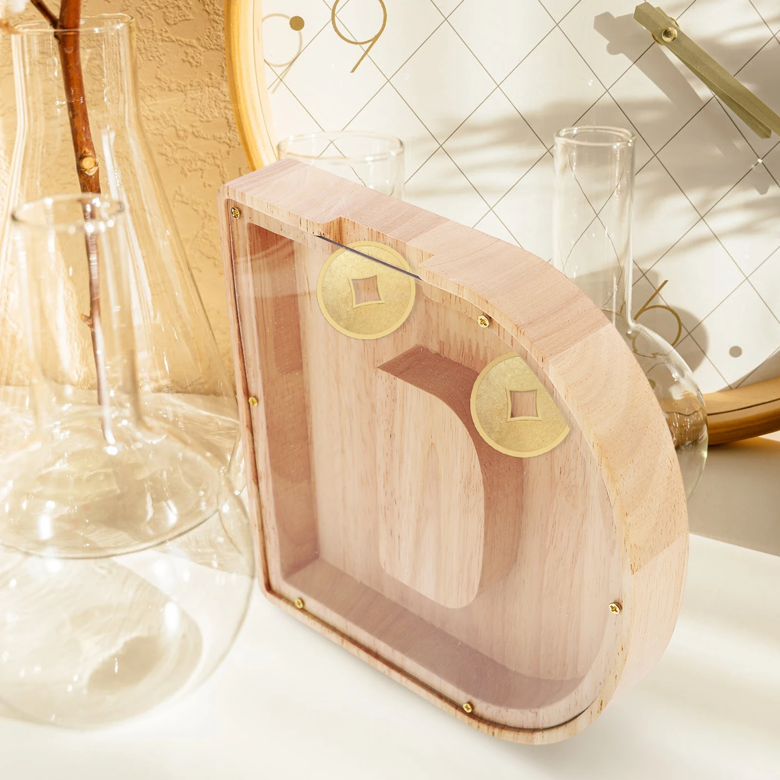 

Creative Alphabet Piggy Bank Premium Wooden Money Saving Jar Educational Coin Storage Kids Learning Bedroom Study Room