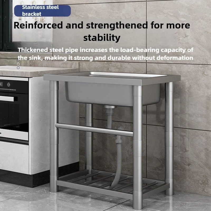 Fregadero de un solo tanque, fregadero para lavar platos del hogar, lavabo bajo encimera para lavar verduras, lavabo de cocina de acero inoxidable 304