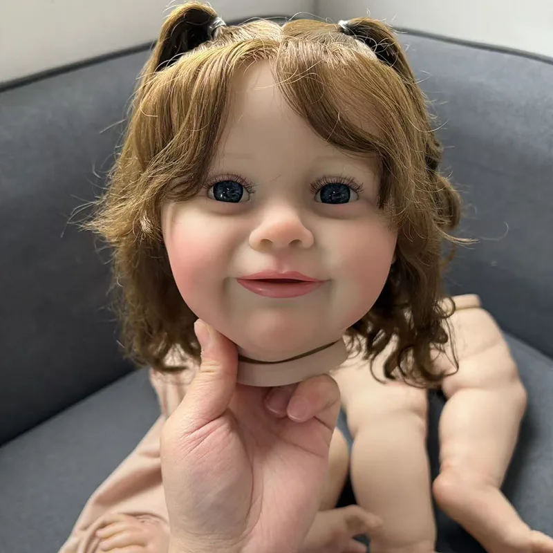 26inch Brown Hair  DIY Doll Parts Zoe Unfinished Painted Reborn Doll Kit with Body Cloth and Eyes
