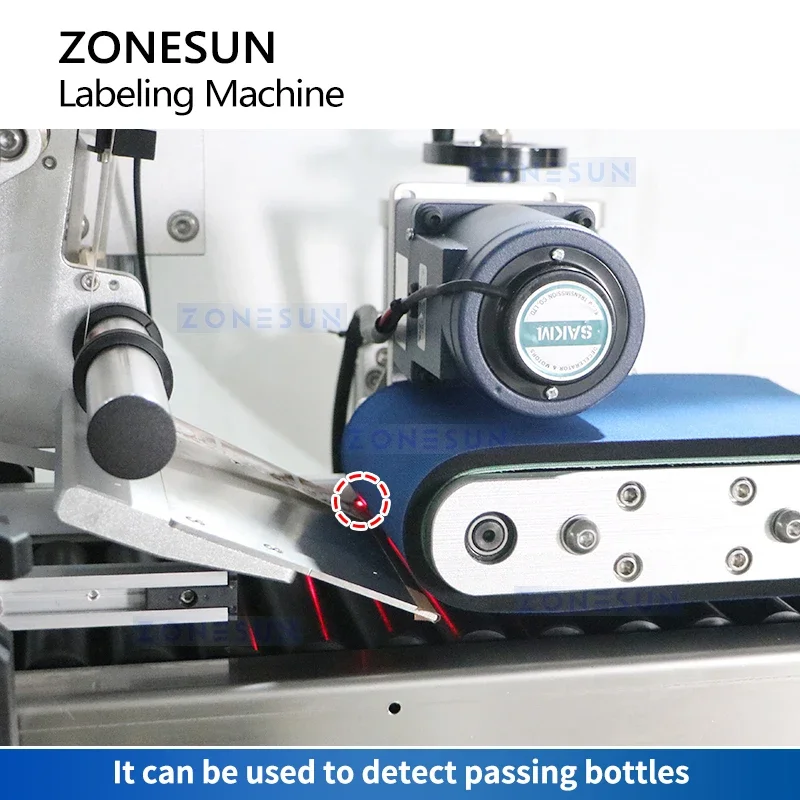 ZONESUN Automatic Tabletop Small Bottle Labeling Machine Lip Balm Label Applicator Tube Wrap Around Labeler ZS-TB800