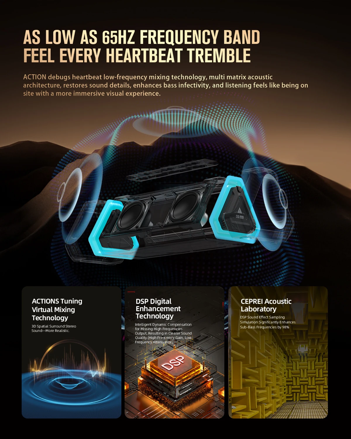 Altoparlante Bluetooth da esterno, altoparlante Bluetooth 5.3 con potenza di uscita da 40 W, suono stereo IPX7 impermeabile, scheda Micro SD, luce RGB