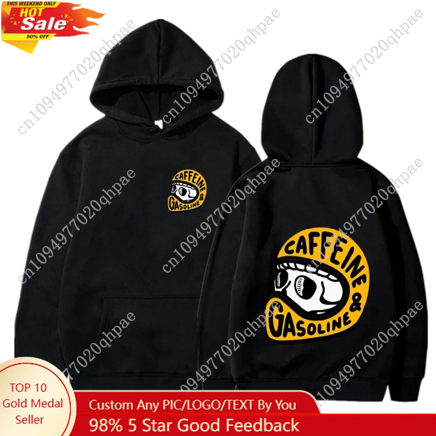 

2024 Spring Autunm Men's Hoodies Gothic Harajuku Biker Skull Graphic New Men Fashion Hoody Tops Dark Punk Skulls Retro Pullover