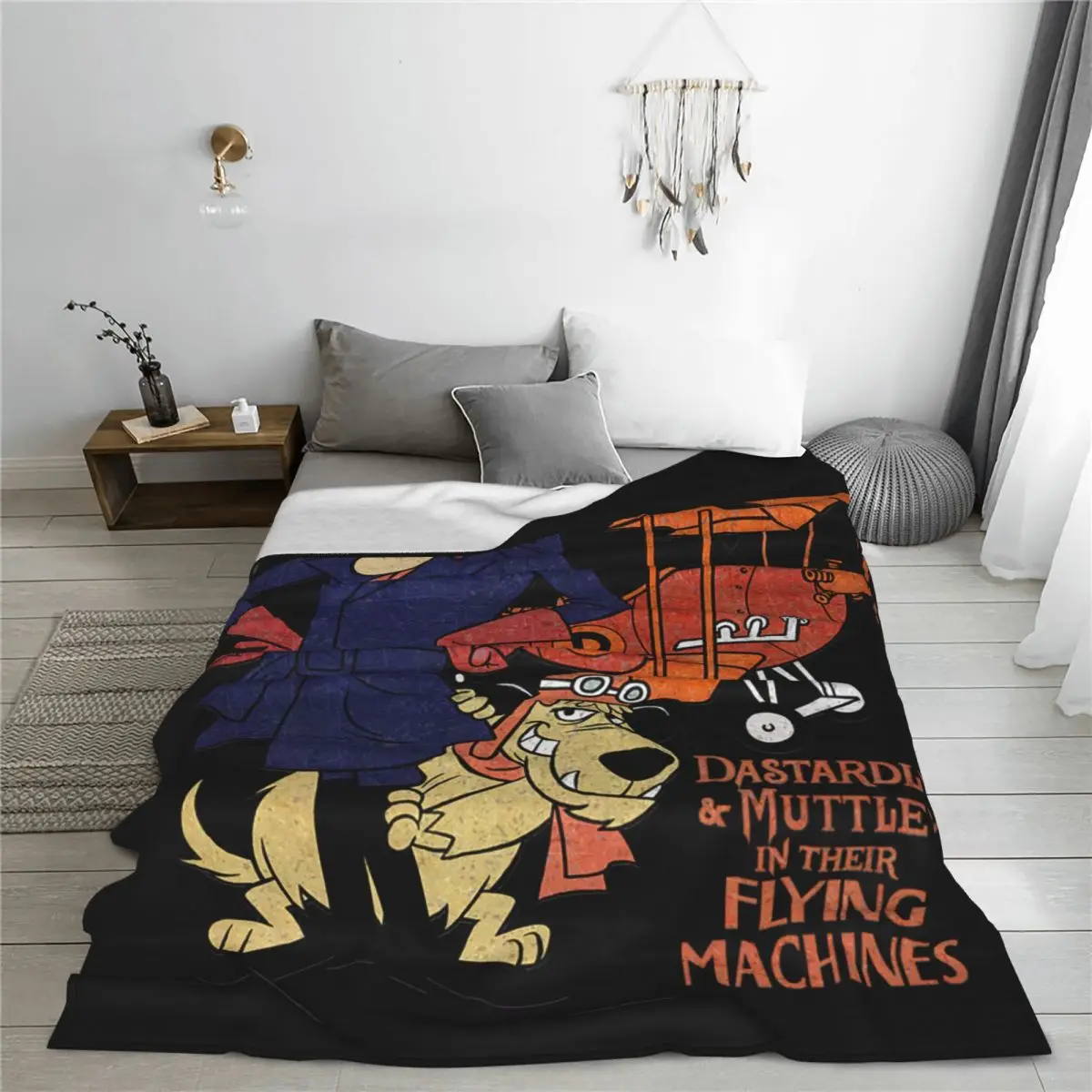 Dick Dastardly Muttley Flying Machines Blanket Summer Winter 60s Wacky Races Cartoon Thin Throw Blankets for Home Car Bedspread