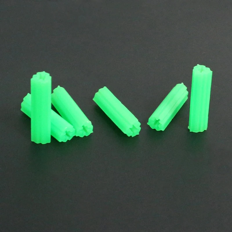 100/500PCS Plastic Expansion Pipe Green M6 M8 DryWall Plug Column Screw Anchor Expand Nails Self Drilling Home Pierced