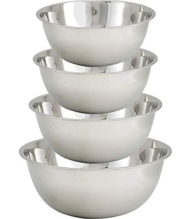 4-Piece Large Stainless Steel Mixing Bowls Set – 13, 16, 20 & 30 Quart, Mirror Finish, Flat Bottom, Stain & Odor Resistant, Commercial Grade