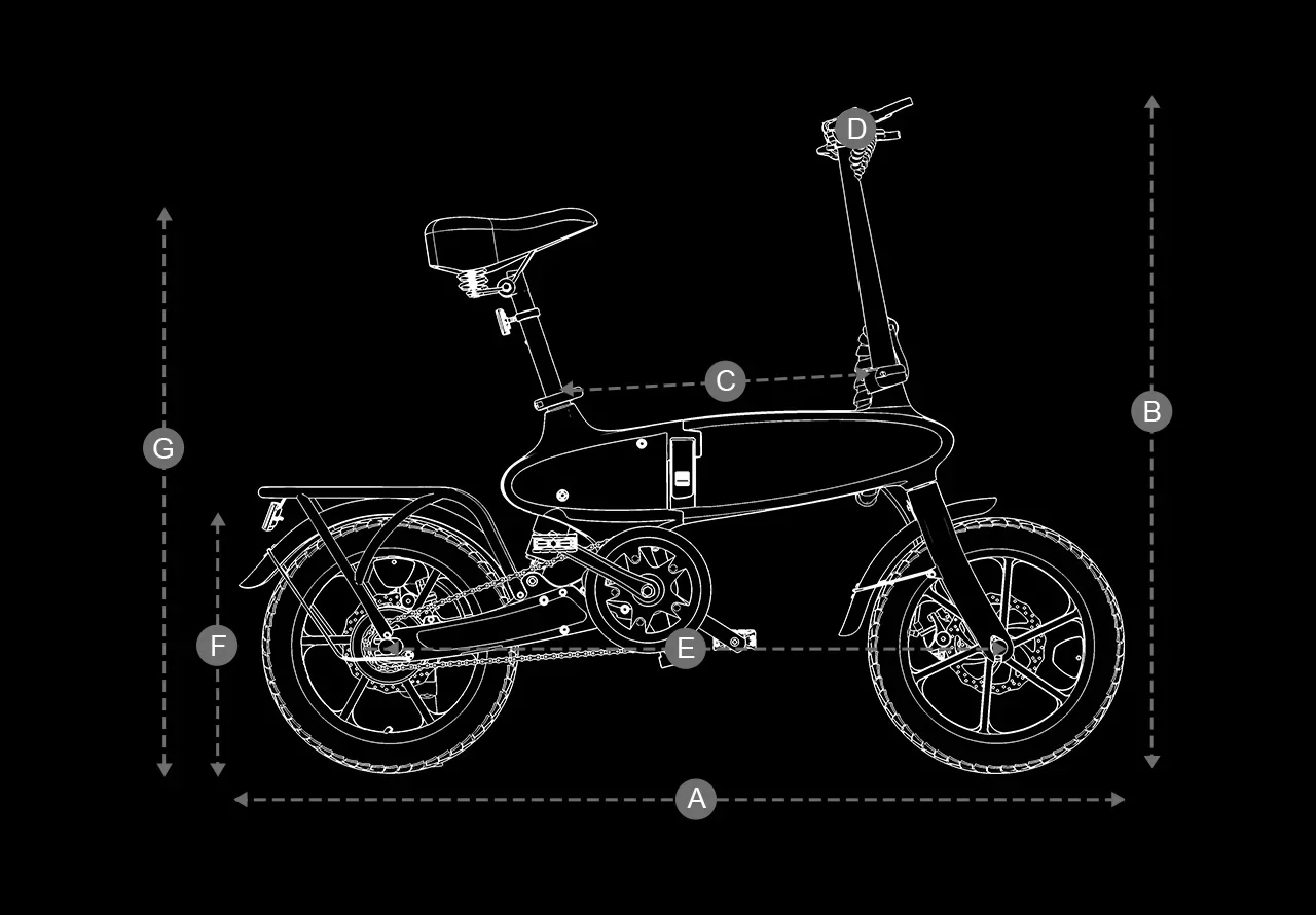 E-Bike DYU C2 36V15AH Abnehmbarer Akku Elektrofahrrad 16 Zoll Reifen Modische Version City Erwachsenen-Elektrofahrrad – Detail 1