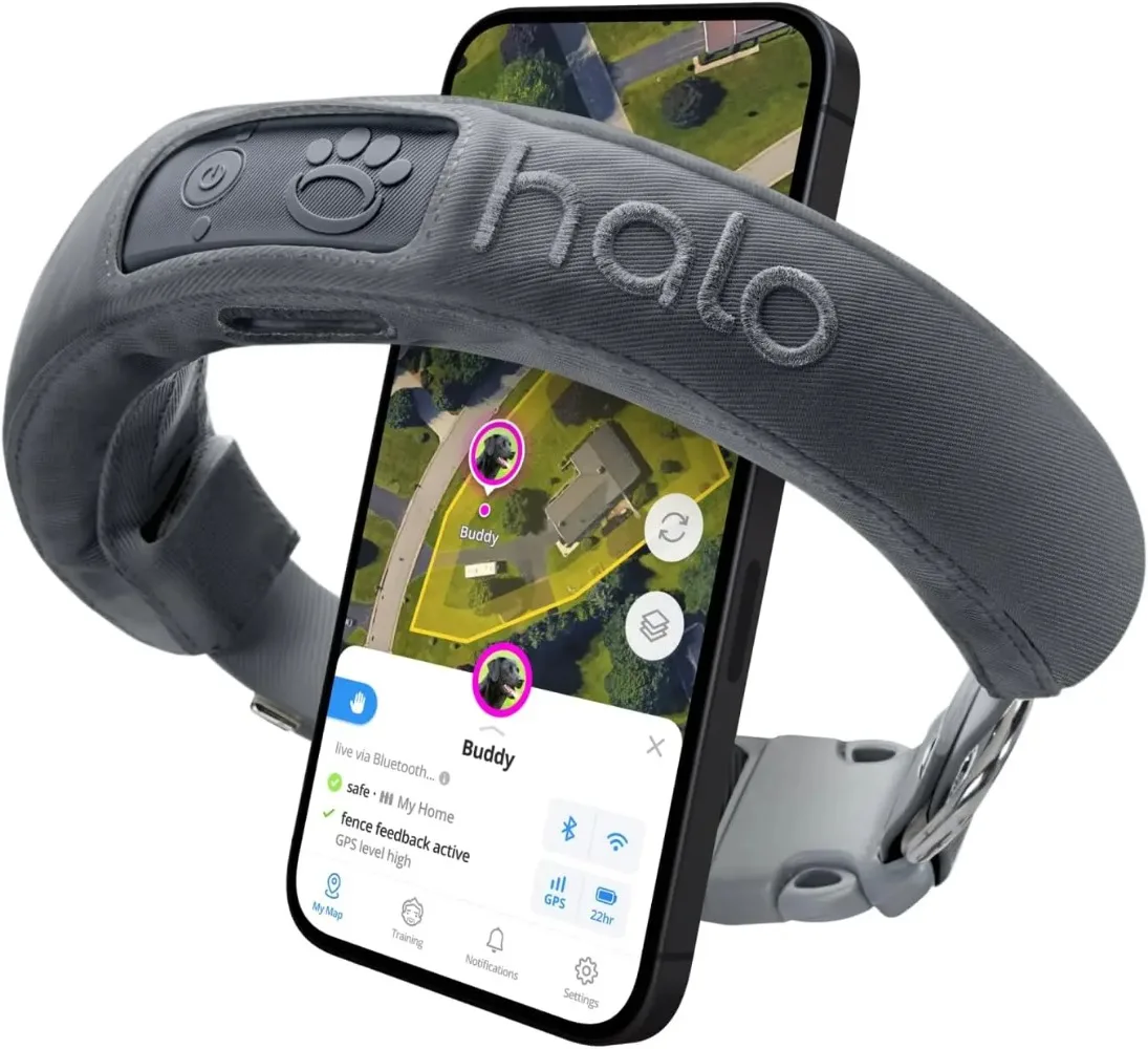 Halo Collar 3 - GPS Dog Fence - Multifunction Wireless Dog Fence & Training Collar with Real-Time Tracking & GPS - Waterproof