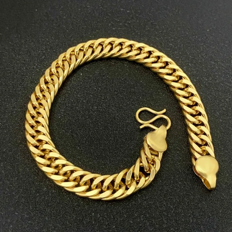 Nouvelle boucle de boîte de cuivre à la mode et exquise, bracelet plat à double boucle pour les accessoires de bijoux pour hommes dominants en gros