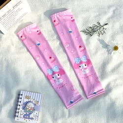 Sanrios Children's Anti-UV Ice Sleeves Anime My Melody Cinnamoroll Kuromi Cute Summer Outdoor Sun Protection Ice Arm Covers Gift