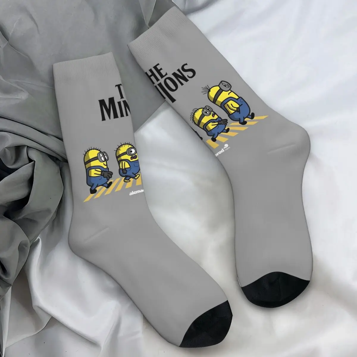 Minions Socks Retro Stockings Men's High Quality Climbing Socks Winter Design Anti Skid Socks