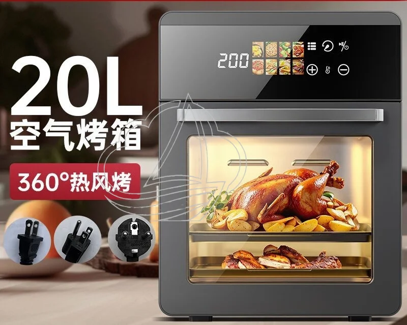 20L Large Visible Smart Air Fryer Multifunctional Oven EU US UK Plug Optional Household Kitchen Cooking Appliance