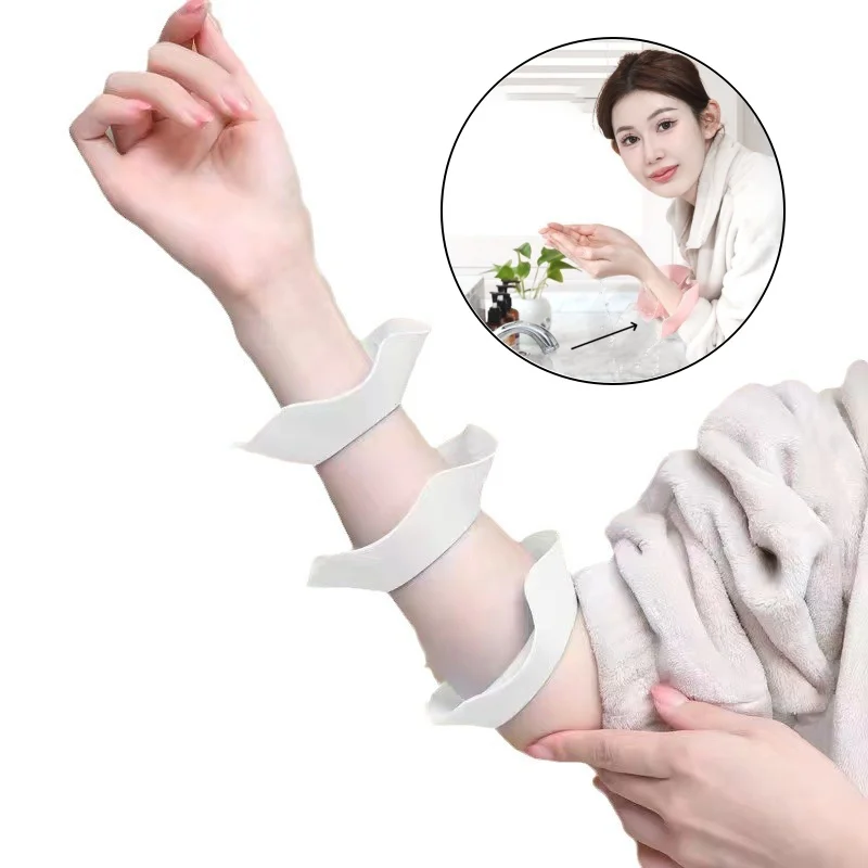 1Pairs S/M/L Silicone Wrist Washing Belt Soft Wristbands For Washing Face Water Washing Prevent Wetness Wrist Washband