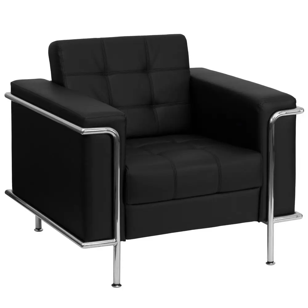 

HERCULES Lesley Series Contemporary Black LeatherSoft Chair with Encasing Frame