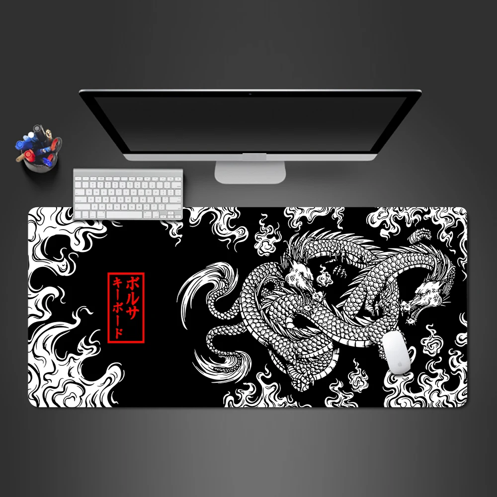 

Large Dragon Mousepad Gamer Office Mouse Pad Gaming Room Accessories Desk Mat Art Keyboard Mats 900x400 Mausepad Computer Mats