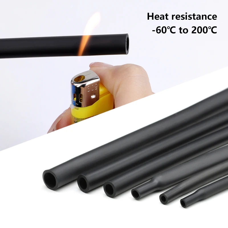 1 - 10m Insulated Sleeve 1.7:1 Shrink Ratio Silicone Heat Shrink Tube Heat-resistant Sleeving Wire Cable Protect Wrap 0.8 - 30mm