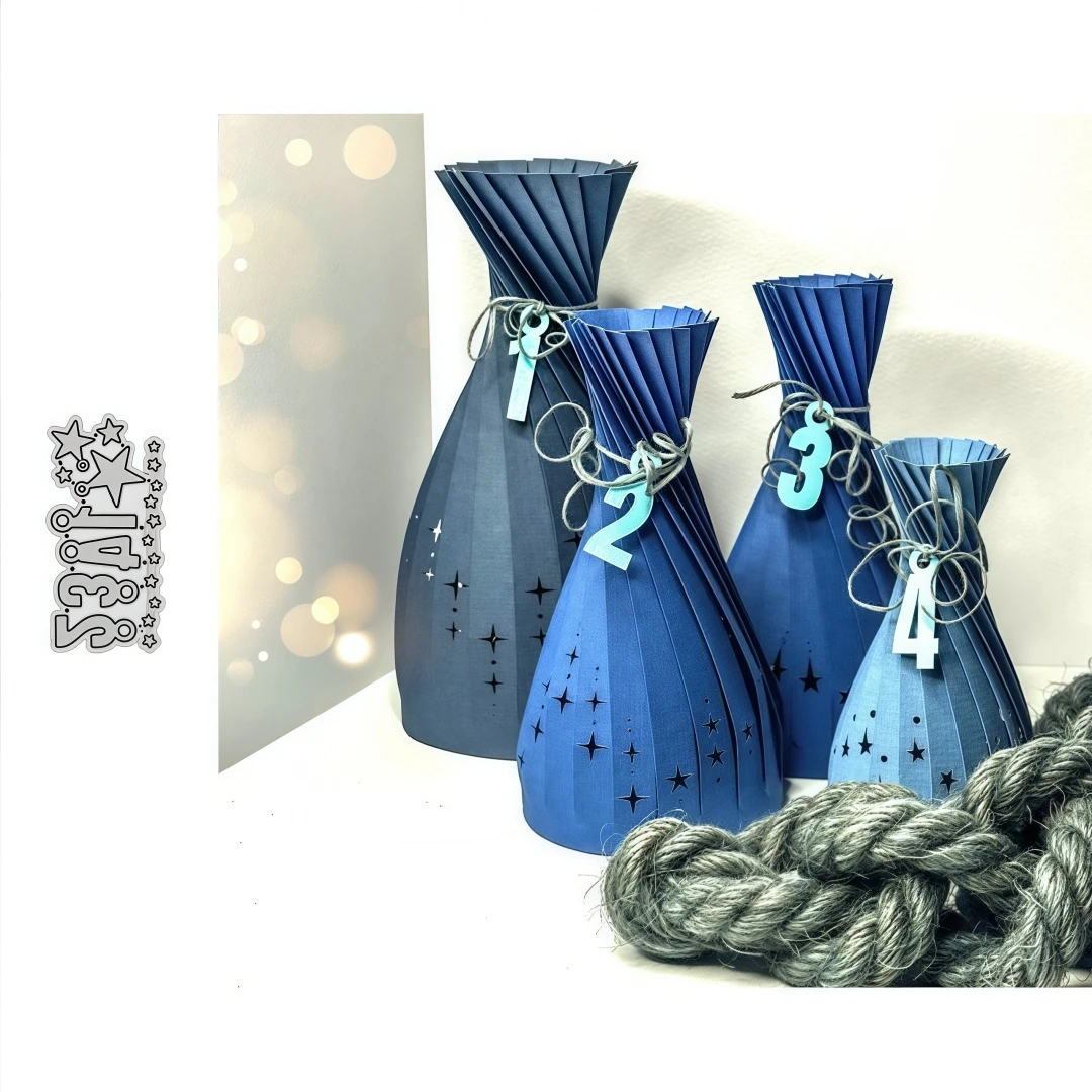 2026 Neuankömmling Zahlen und Sterne Metall-Stanzformen für DIY Scrapbooking, Kartenherstellung, Schablonen, Fotoalben