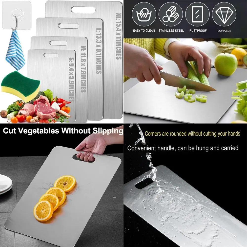 

durable titanium double-sided kitchen cutting board for professional food prep