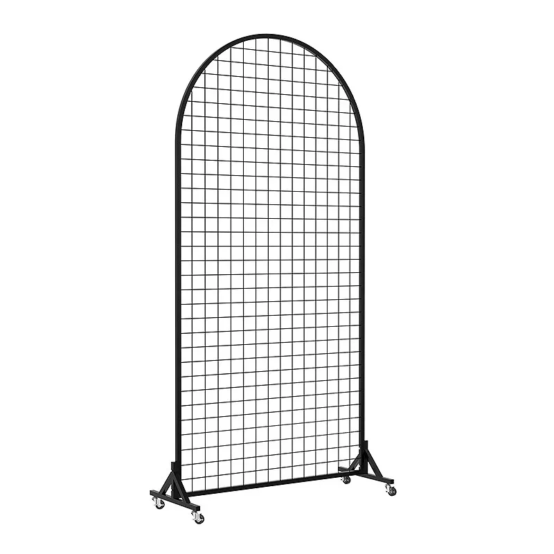 Shelf grid display rack, exhibition landing, subway grid mobile work display rack, iron art mesh, jewelry, hook net curtain