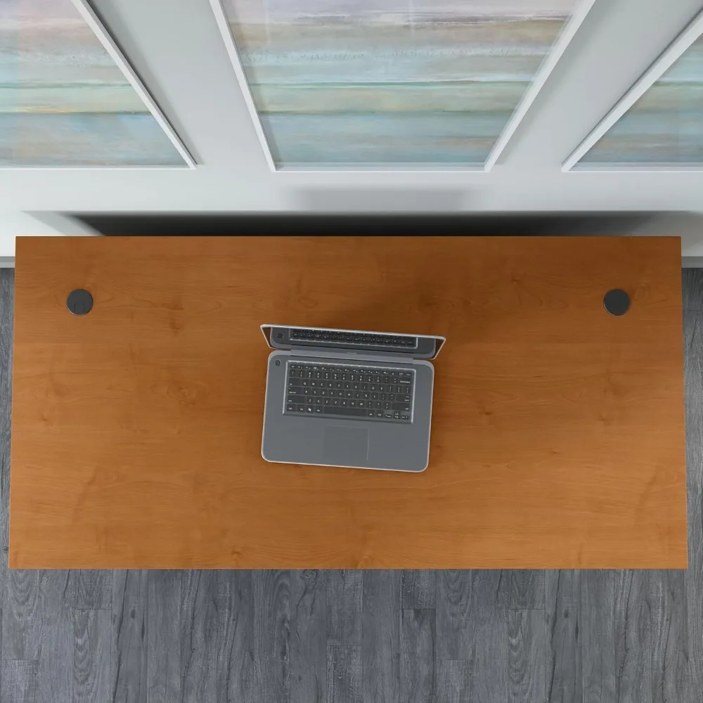 مكتب أثاث، مكتب كمبيوتر كبير للمنزل وأماكن العمل الاحترافية، 60 وات، رمادي كرزي/جرافيت طبيعي