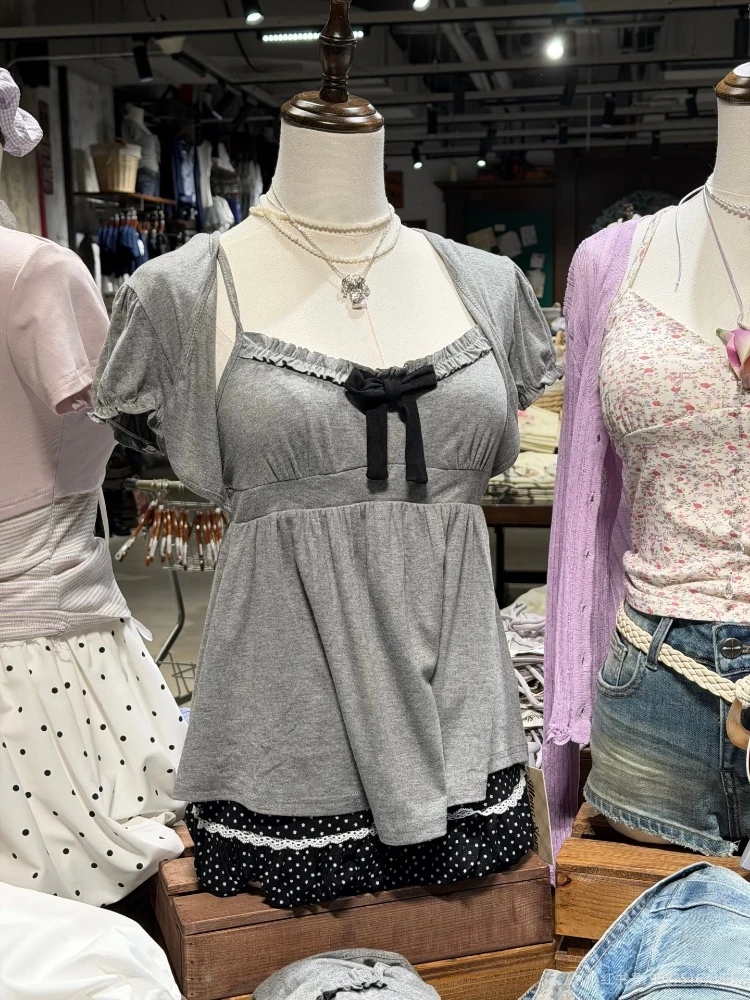 Retro Vintage Korean Fashion - Set Due Pezzi Stile Coreano Y2k