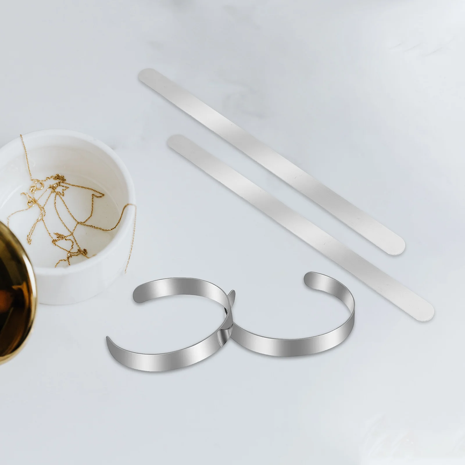 18 Pcs Metal Bracelet Stainless Steel Cuff Blanks Diy Kit Jewelry Making Engraving Products for Women Ring Wire