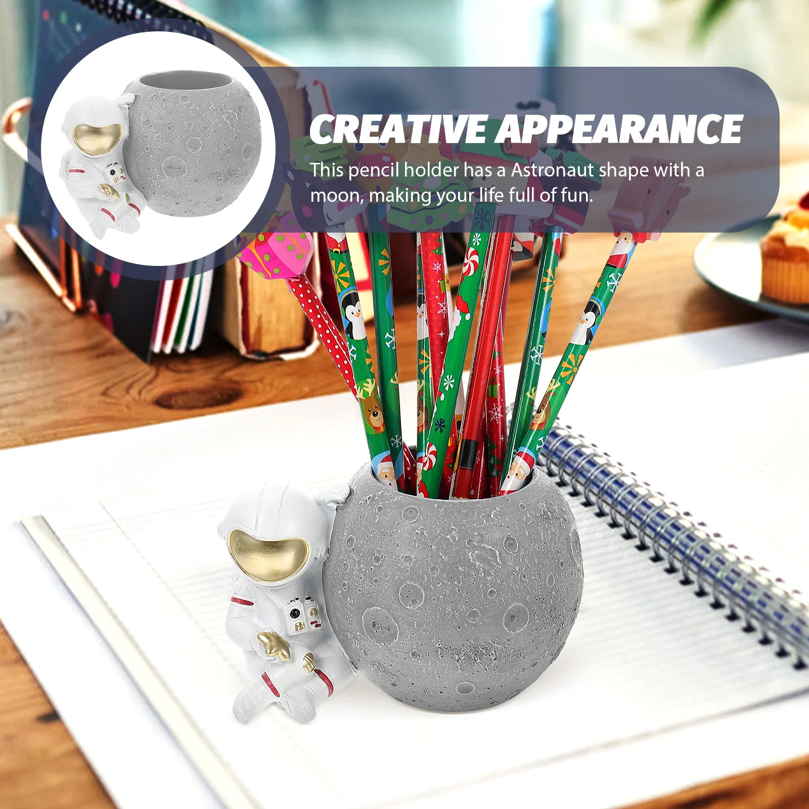 

Astronaut Pen Holder Desk Decor Decorations Novelty Pot Decorative Figure Interesting Child