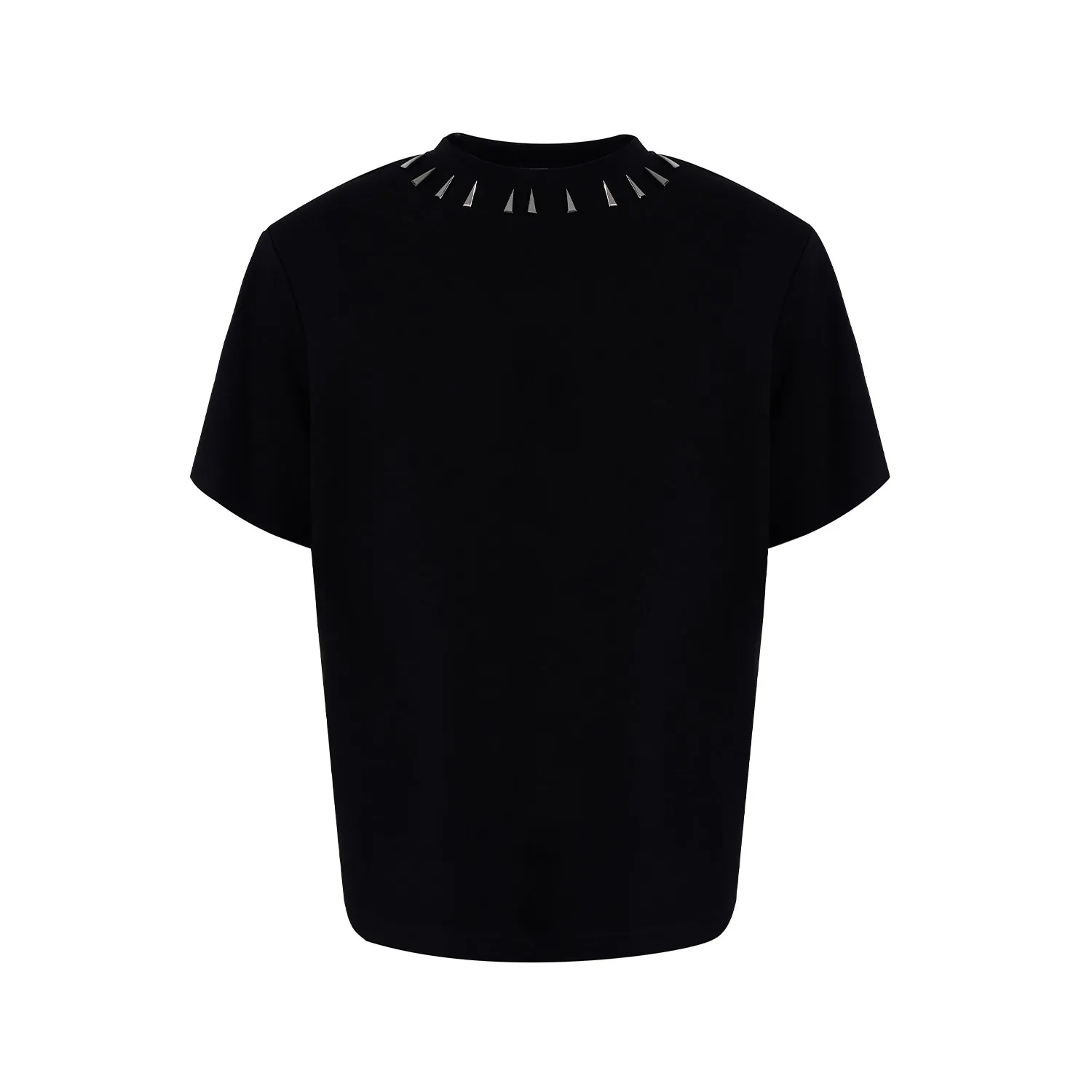High Street Tshirt Tops Air Layer Heavyweight Black Short Sleeved Men's Summer New Simple and Versatile Shoulder Pad T-shirt