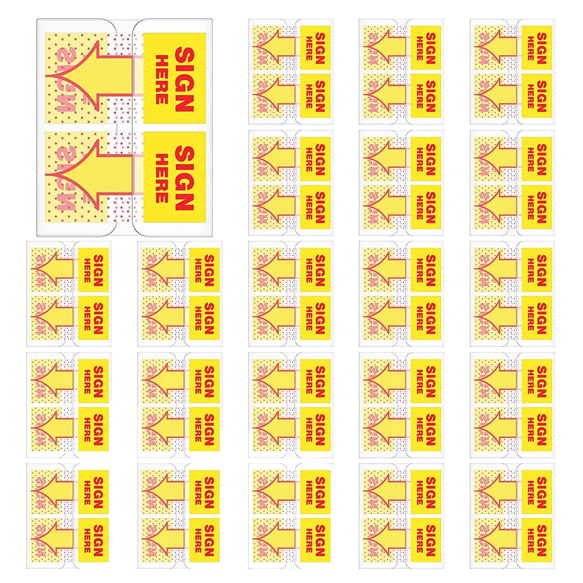 

300PCS Sign Here Tabs Sign Here Sign Here Stickers Sign Here Flags with Dispenser Arrows Flag, 1 Inch (Yellow)