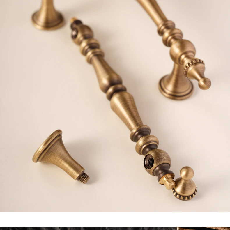 Antique brass crown cabinet handle product image 14