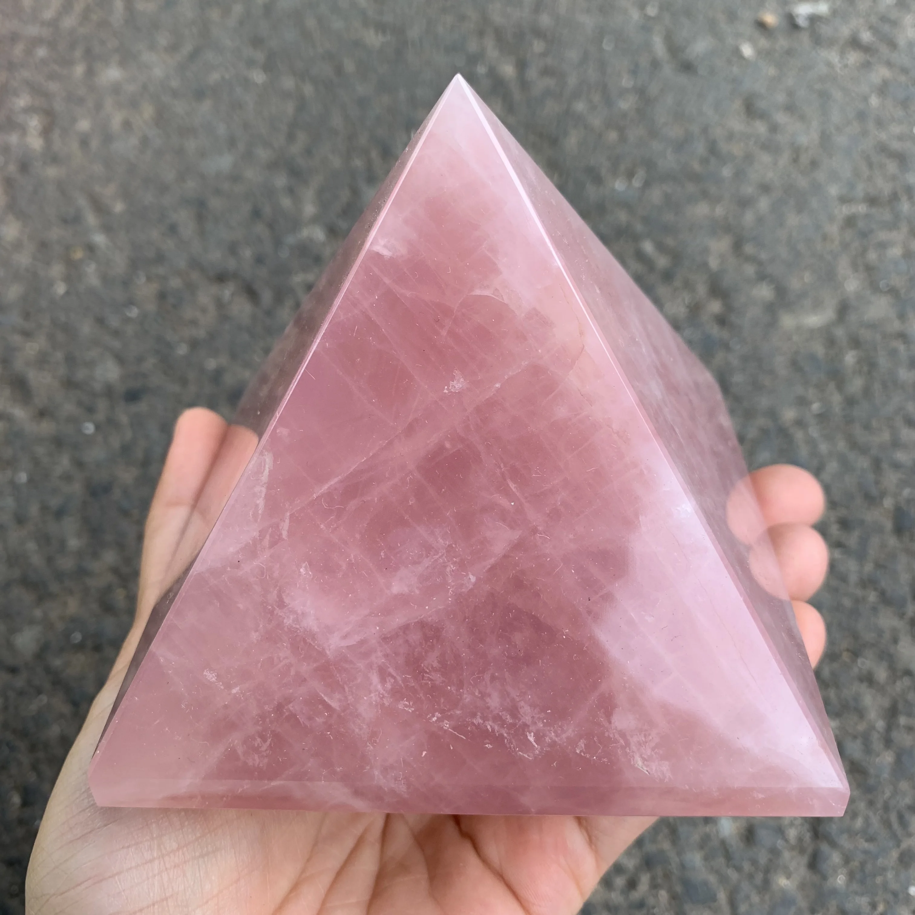 800~1000g Natural Rose quartz crystal Protection Pyramid Large Pink Decor Pyramid